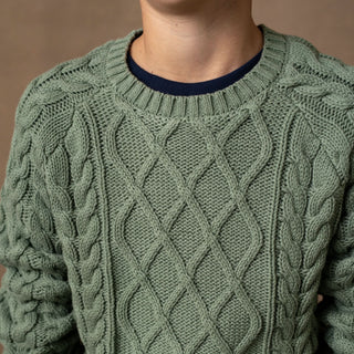 Organic Raglan Fisherman Sweater - Hope & Henry Boy