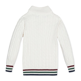 Organic Mock Neck Cable Sweater