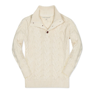 Organic Mock Neck Cable Sweater