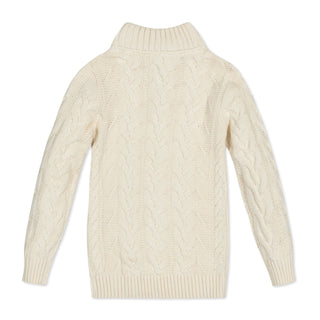 Organic Mock Neck Cable Sweater - Hope & Henry Boy