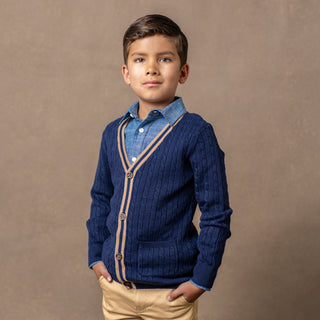 Organic Cable Cardigan - Hope & Henry Boy