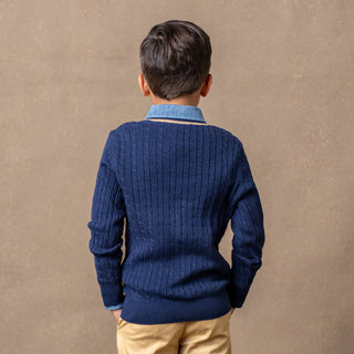 Organic Cable Cardigan - Hope & Henry Boy