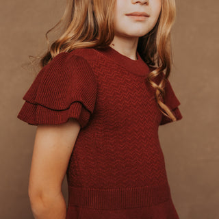 Organic Flutter Sleeve Sweater Dress - Baby