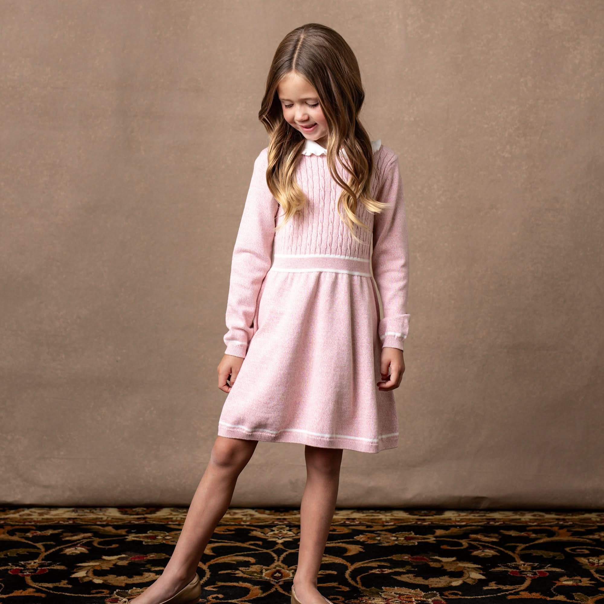 Organic Peter Pan Collar Sweater Dress - Baby Hope & Henry Organic Peter Pan Collar Sweater Dress - Baby Hope & Henry