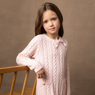 Organic Cable Bow Sweater Dress - Hope & Henry Girl