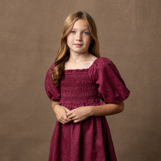 Organic Smocked Bubble Sleeve Dress - Hope & Henry Girl