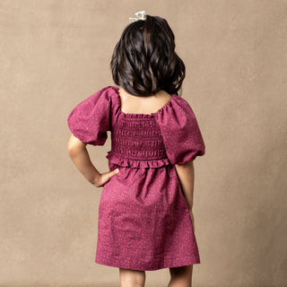 Organic Smocked Bubble Sleeve Dress