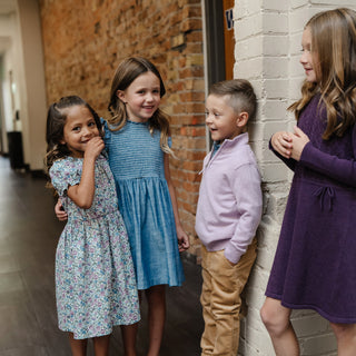 Organic Flutter Smocked Chambray Dress - Hope & Henry Girl