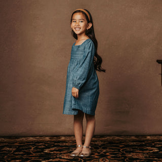 TARGET - Organic Ruched Chambray Dress - Hope & Henry Girl