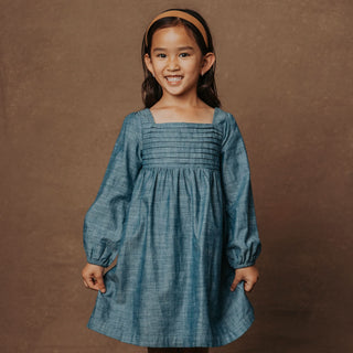 TARGET - Organic Ruched Chambray Dress - Hope & Henry Girl