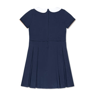 Pleated Ponte Dress with Collar