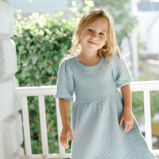 Quilted Puff Sleeve Dress - Hope & Henry Girl