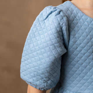 Quilted Puff Sleeve Dress - Baby