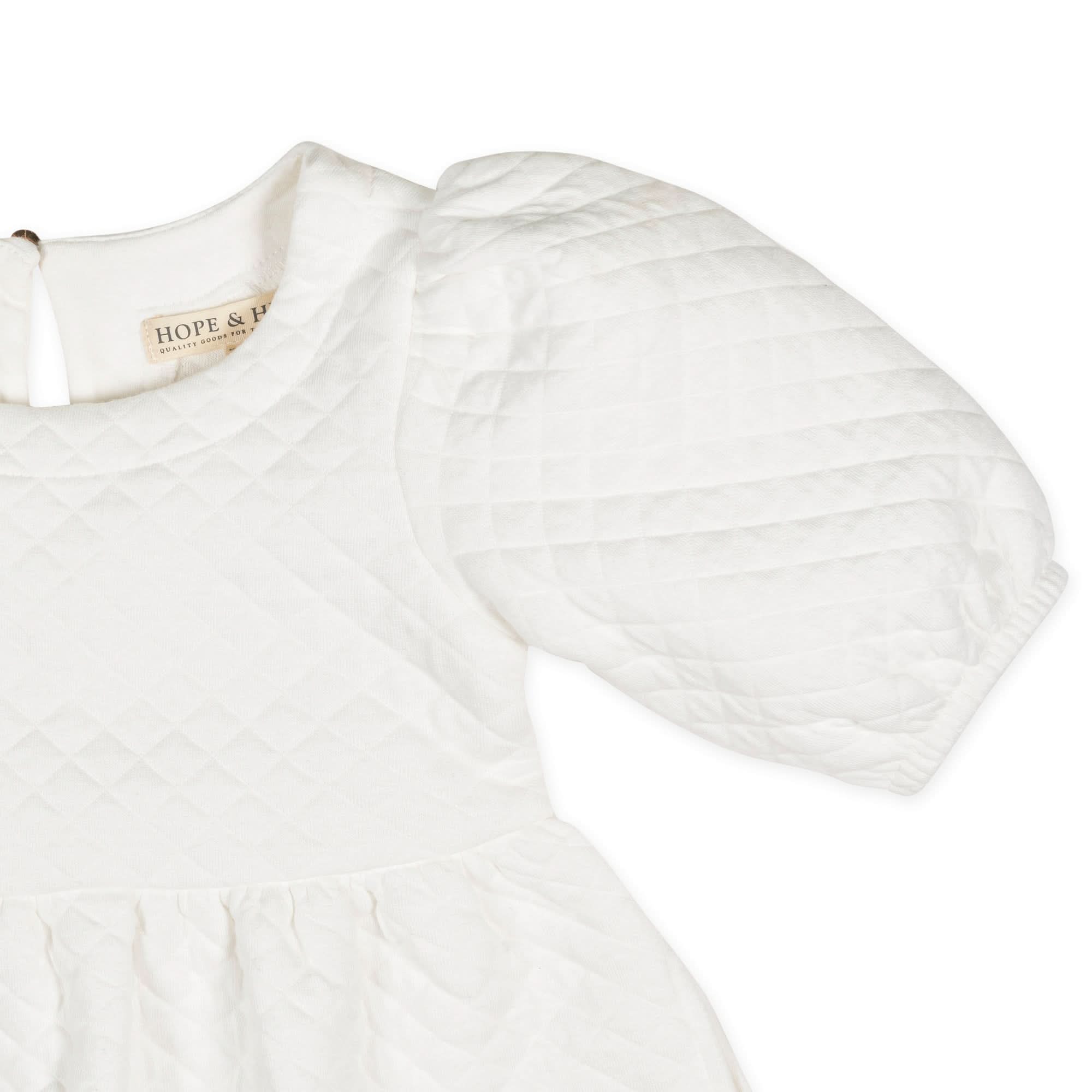 Hope & Henry - Girls Quilted Puff Sleeve Dress - 3 / Soft White Quilted Hope & Henry - Girls Quilted Puff Sleeve Dress - 3 / Soft White Quilted