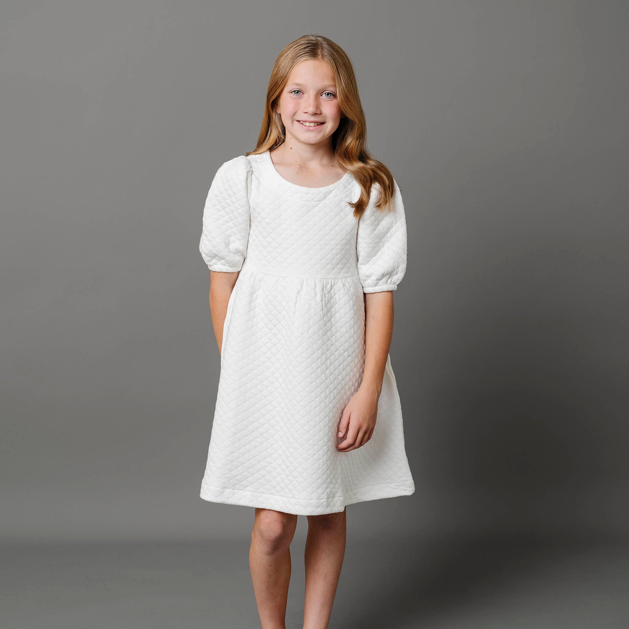 Puff Sleeve Girls Long Sleeve White Dress Hope Henry Girls Quilted Puff Sleeve Dress Soft White Quilted Puff Sleeve Girls Long Sleeve White Dress Hope Henry Girls Quilted Puff Sleeve Dress Soft White Quilted