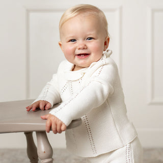 Organic Pointelle Sweater Set - Hope & Henry Baby