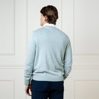 Organic Fine Gauge V-Neck Sweater - Hope & Henry Men