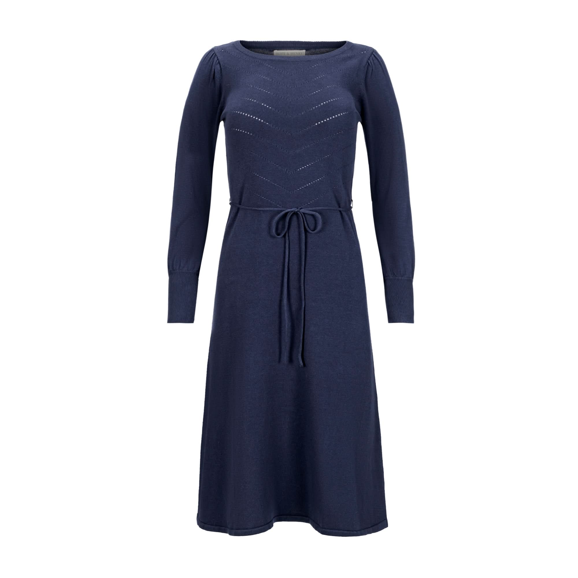 Hope & Henry Women's Organic Bellow Sleeve Pointelle Sweater Dress Hope & Henry Women's Organic Bellow Sleeve Pointelle Sweater Dress