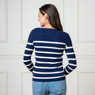 Crew Neck Button Sweater - Hope & Henry Women