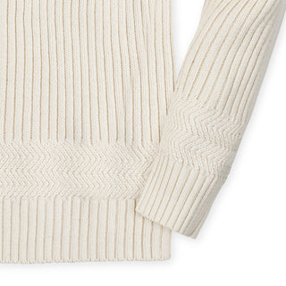 Organic Herringbone Detail Crew Neck Sweater