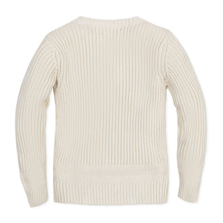 Organic Herringbone Detail Crew Neck Sweater - Baby