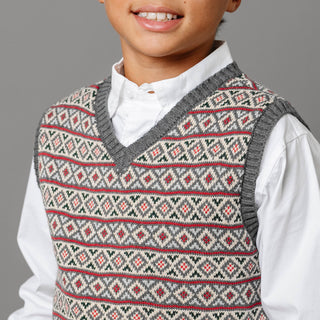 Organic Intarsia Sweater Vest - Baby