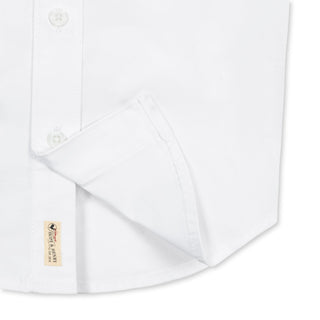 BOYS White Short Sleeve Organic Stretch Poplin Short Sleeve Shirt