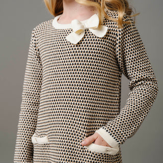 Organic Tweed Bow Sweater Dress