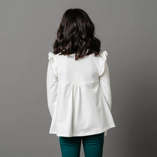 Organic Pintuck Flutter Knit Top