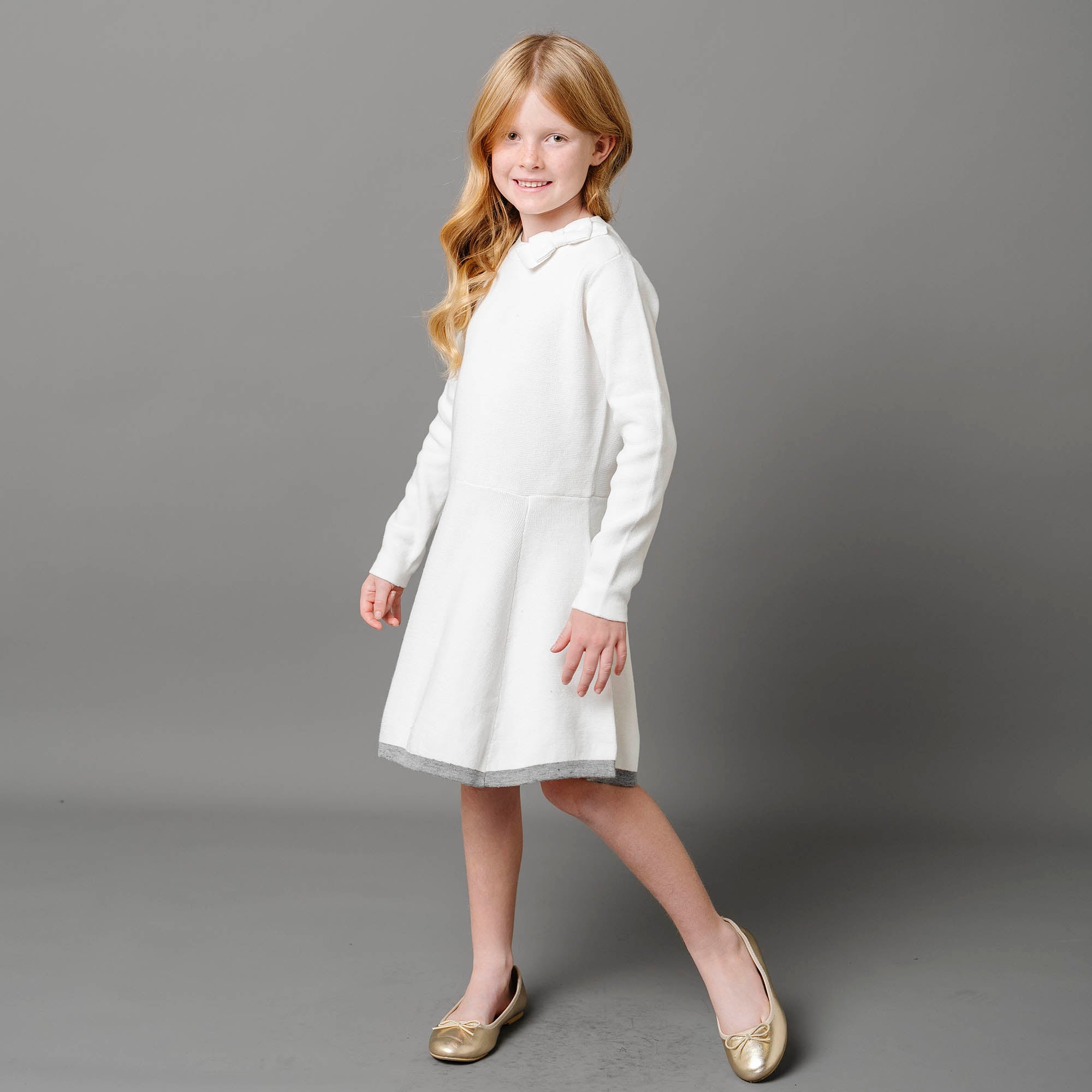 Organic Mock Neck Bow Detail Sweater Dress Hope & Henry Organic Mock Neck Bow Detail Sweater Dress Hope & Henry