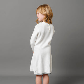 Organic Mock Neck Bow Detail Sweater Dress - Baby