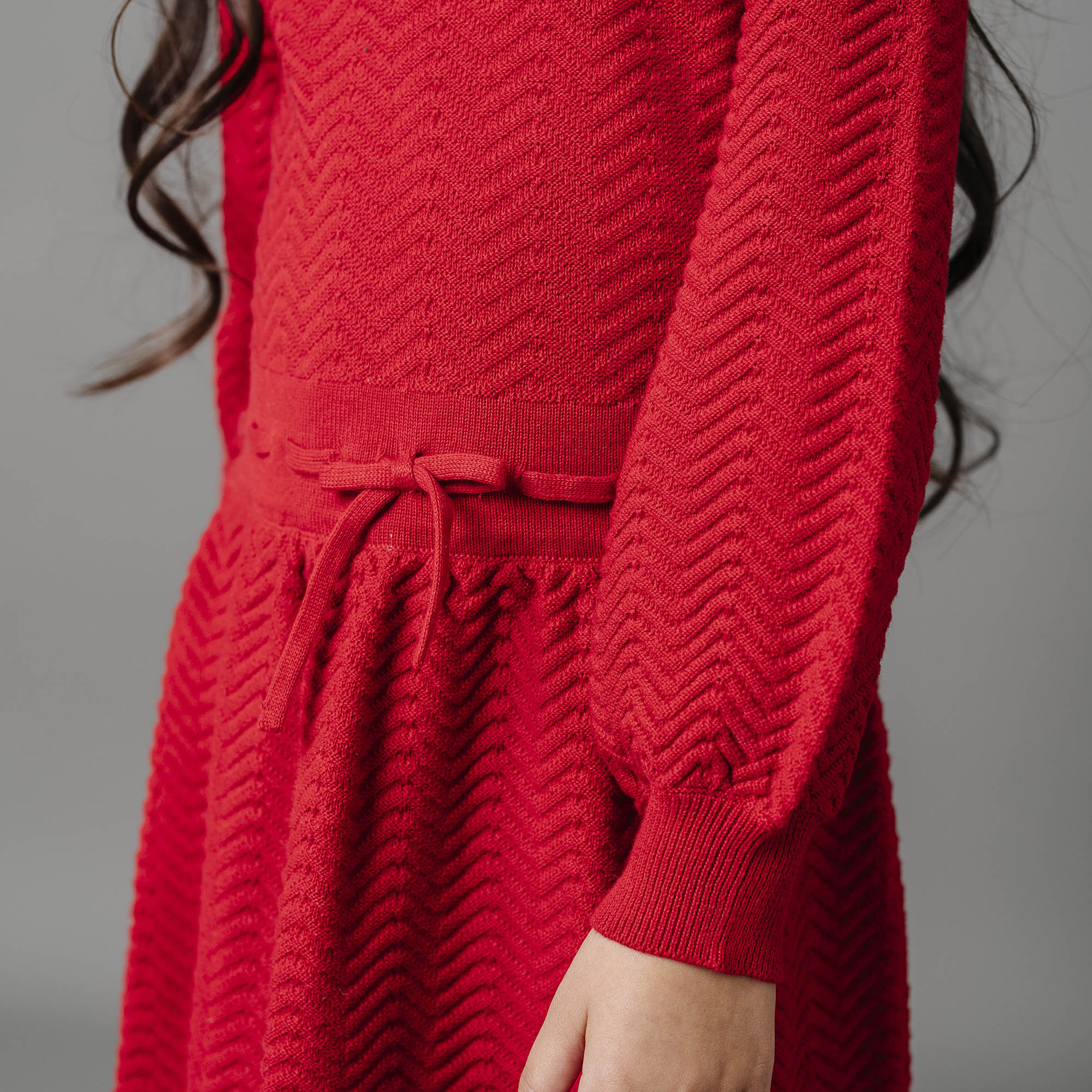 Hope & Henry Baby Girls Organic Long Sleeve Balloon Sleeve Sweater Dress - Red Chevron - 3-6 Months Hope & Henry Baby Girls Organic Long Sleeve Balloon Sleeve Sweater Dress - Red Chevron - 3-6 Months