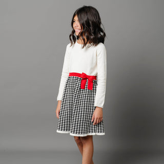 Organic Skater Sweater Dress with Bow