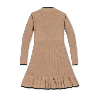 Organic Mock Neck Flounce Sweater Dress