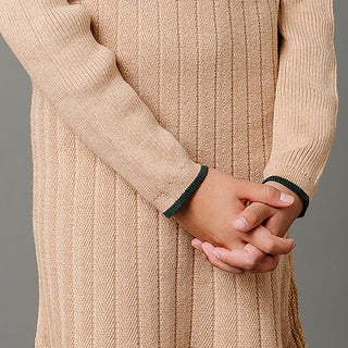 Organic Mock Neck Flounce Sweater Dress