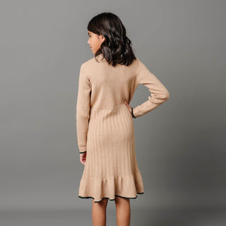 Organic Mock Neck Flounce Sweater Dress