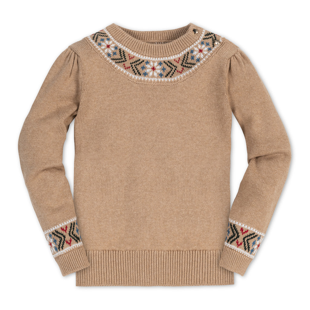 Organic Intarsia Trim Sweater Hope & Henry
