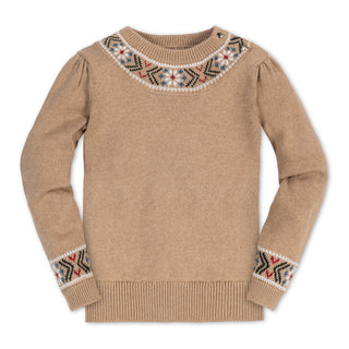 Organic Intarsia Trim Sweater