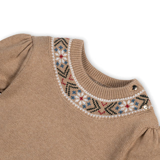 Organic Intarsia Trim Sweater - Baby