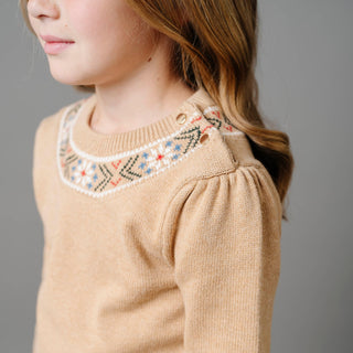 Organic Intarsia Trim Sweater - Baby