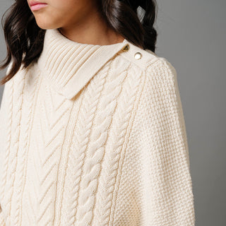 Organic Split Collar Sweater Cape