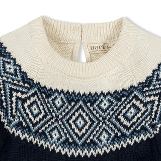 Organic Fair Isle Raglan Sweater Dress - Baby