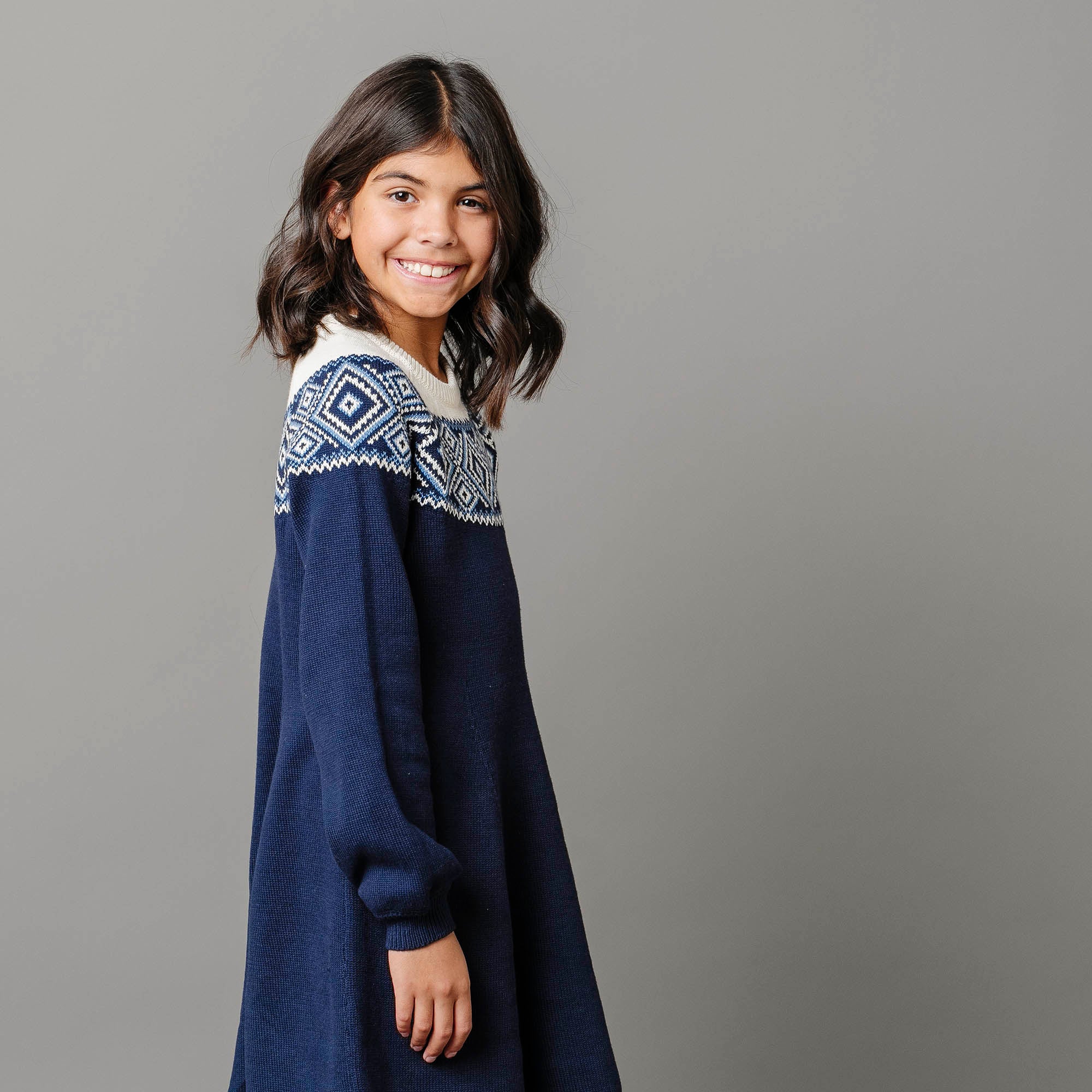 Organic Fair Isle Raglan Sweater Dress - Baby 12-18 Months / Ski Lodge Intarsia Organic Fair Isle Raglan Sweater Dress - Baby 12-18 Months / Ski Lodge Intarsia