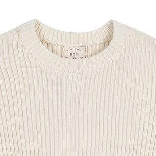 Organic Herringbone Detail Crew Neck Sweater