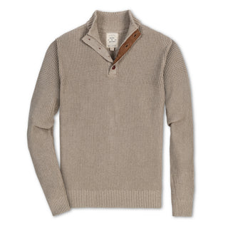 Organic Mock Neck Button Sweater