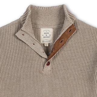 Organic Mock Neck Button Sweater