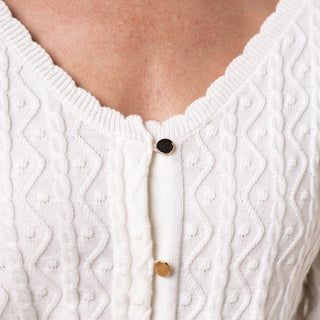 Organic Cable Button Front Sweater