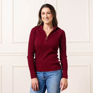 Organic Fine Gauge Half Zip Sweater