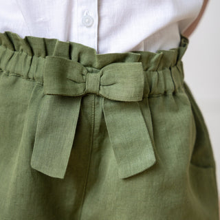 Linen Pull-On Paperbag Shorts - Baby