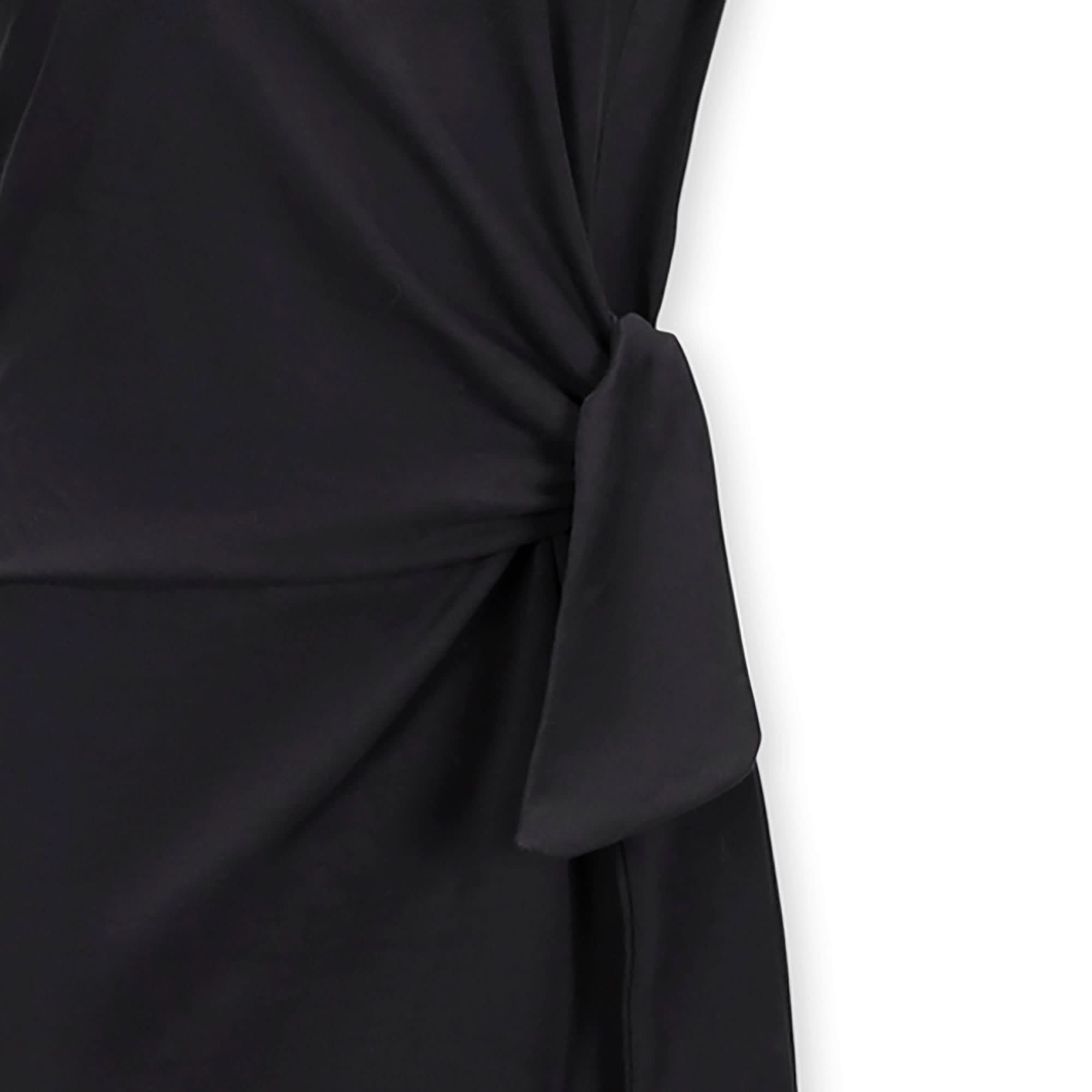 Hope & Henry Women's Organic Short Sleeve Knit Tie Midi Dress, Black Side-Tie, 2 Hope & Henry Women's Organic Short Sleeve Knit Tie Midi Dress, Black Side-Tie, 2